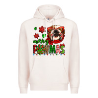 Pale Pink merry pawmas christmas bulldog Premium Hoodie - Jasminsmagicworld