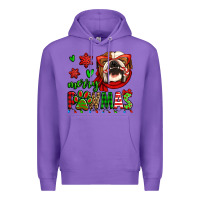 Purple merry pawmas christmas bulldog Premium Hoodie - Jasminsmagicworld