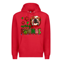 Red merry pawmas christmas bulldog Premium Hoodie - Jasminsmagicworld
