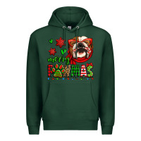 Sports Green merry pawmas christmas bulldog Premium Hoodie - Jasminsmagicworld