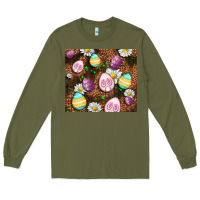 Army Green Easter rabbit eggs Long Sleeve Tee - OliviaCreatesArt