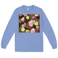 Colony Blue Easter rabbit eggs Long Sleeve Tee - OliviaCreatesArt