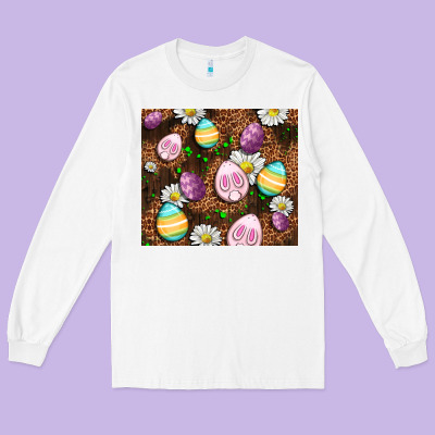 Easter Rabbit Eggs Long Sleeve Tee Designed By Oliviacreatesart