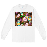 White Easter rabbit eggs Long Sleeve Tee - OliviaCreatesArt