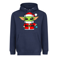 Navy baby yoda christmas santa claus Heavyweight Hoodie - trangStudio