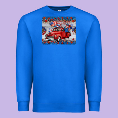 American Truck 4th Of July Mousepad Premium Sweatshirt Designed By Barkaloodesign