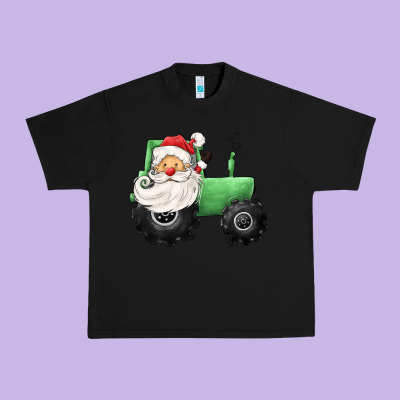 Santa Tractor Urban Heavy Tee Designed By Cowgirlartshop
