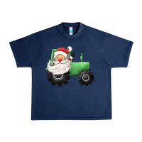 Navy santa tractor Urban Heavy Tee - CowGirlArtShop