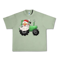Oil Green santa tractor Urban Heavy Tee - CowGirlArtShop