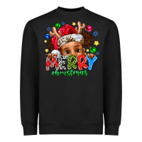 Black Merry Christmas Heavyweight Sweatshirt - CowhideDigitalArt