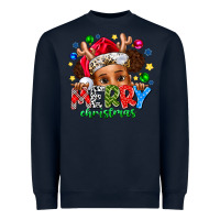 Navy Merry Christmas Heavyweight Sweatshirt - CowhideDigitalArt