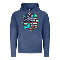 Vintage Denim American flag turquoise gemstone 4th of july Vintage Hoodie - CowGirlArtShop