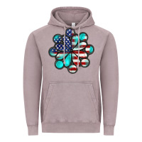 Vintage Zinc American flag turquoise gemstone 4th of july Vintage Hoodie - CowGirlArtShop