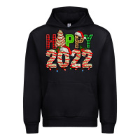 Black happy 2022 with christmas tree cake Urban Hoodie - AdoDesignShop