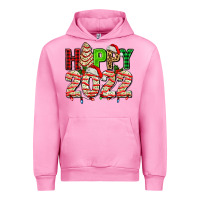 Fuchsia Pink happy 2022 with christmas tree cake Urban Hoodie - AdoDesignShop
