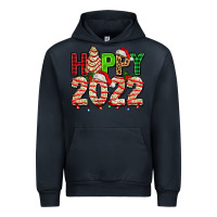 Navy happy 2022 with christmas tree cake Urban Hoodie - AdoDesignShop