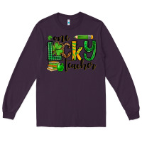 Plum St. Patrick's One lucky Teacher Long Sleeve Tee - OliviaCreatesArt