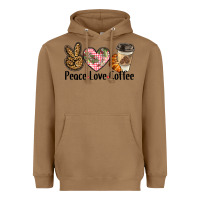 Toasted Coconut peace love coffee Heavyweight Hoodie - BarkalooDesign