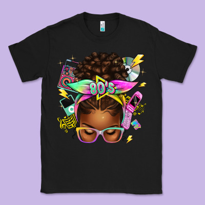 80's Babe Afro Messy Bun Classic Tee Designed By Texasbilliewilder