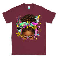 Burgundy 80's babe afro messy bun Classic Tee - texasbilliewilder