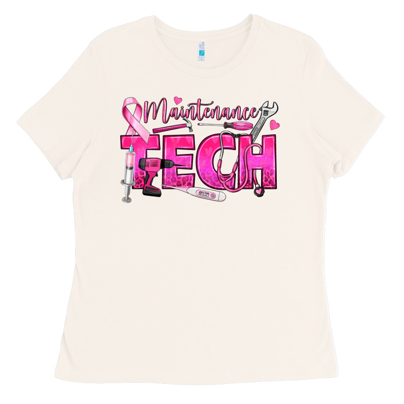 Breast Cancer Maintenance Tech Ladies Tee by texasbilliewilder | Teevron