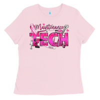 Bubblegum Pink Breast Cancer Maintenance Tech Ladies Tee - texasbilliewilder
