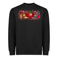 Black Merry Christmas Heavyweight Sweatshirt - CowhideDigitalArt