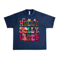 Navy holly jolly vibes pink christmas Urban Heavy Tee - CowGirlArtShop