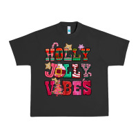 Pigment Black holly jolly vibes pink christmas Urban Heavy Tee - CowGirlArtShop