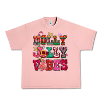 Salmon holly jolly vibes pink christmas Urban Heavy Tee - CowGirlArtShop