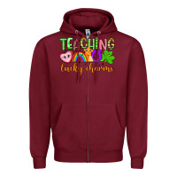 Burgundy teaching lucky charms Zipper Hoodie - Artiststas