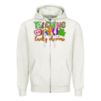 Oatmeal Heather teaching lucky charms Zipper Hoodie - Artiststas