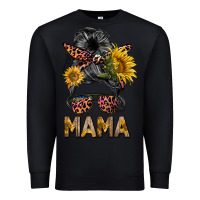 Black mess bun mama sunflowers Premium Sweatshirt - BarkalooDesign