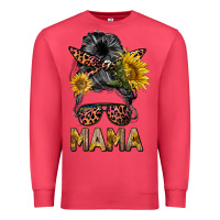 Cardinal mess bun mama sunflowers Premium Sweatshirt - BarkalooDesign