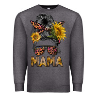 Charcoal Heather mess bun mama sunflowers Premium Sweatshirt - BarkalooDesign
