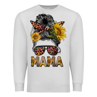 Dove Grey mess bun mama sunflowers Premium Sweatshirt - BarkalooDesign