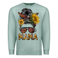 Mess Bun Mama Sunflowers Premium Sweatshirt | Teevron