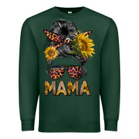 Sports Green mess bun mama sunflowers Premium Sweatshirt - BarkalooDesign