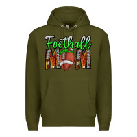 Army Green football mom Premium Hoodie - CowhideDigitalArt