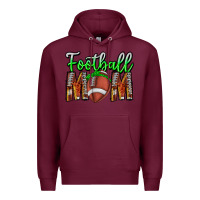 Burgundy football mom Premium Hoodie - CowhideDigitalArt