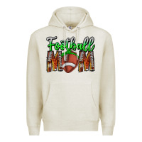 Oatmeal Heather football mom Premium Hoodie - CowhideDigitalArt