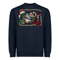 Navy joy Christmas Heavyweight Sweatshirt - CowhideDigitalArt