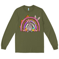 Army Green Easter rainbow Long Sleeve Tee - OliviaCreatesArt