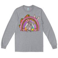 Heather Grey Easter rainbow Long Sleeve Tee - OliviaCreatesArt