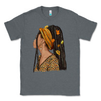 Charcoal Heather Fall afro woman Classic Tee - NancyCooperArtShop
