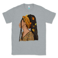 Heather Grey Fall afro woman Classic Tee - NancyCooperArtShop