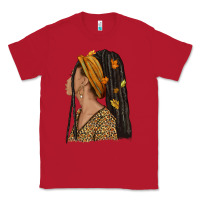 Red Fall afro woman Classic Tee - NancyCooperArtShop