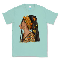 Seafoam Fall afro woman Classic Tee - NancyCooperArtShop