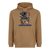Toasted Coconut americanmom messy bun Heavyweight Hoodie - BarkalooDesign