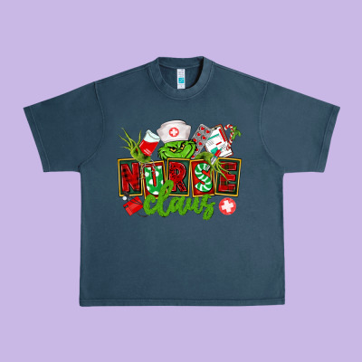 Nurse Claus Christmas Urban Heavy Tee Designed By Cowgirlartshop